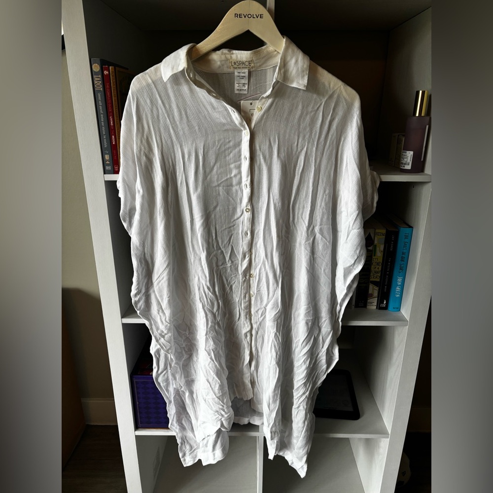 L*Space White Casual Button Down Shirt